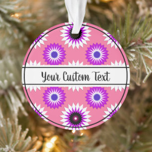 Genderfluidity pride pink flower pattern ornament