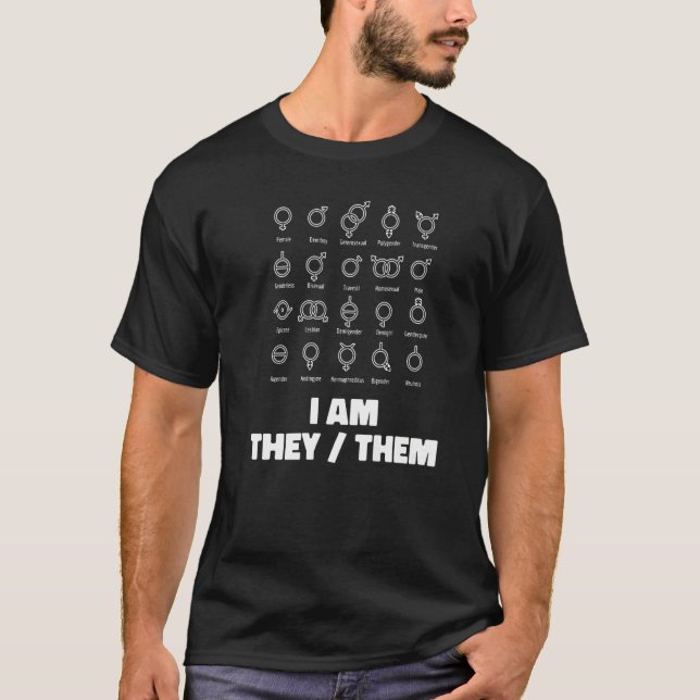 Genderless Symbols Non Binary Pride - Neutral Gend T-Shirt (Front)
