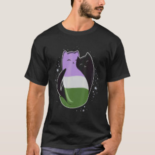 Genderqueer Cat LGBT Pride Flag Nonbinary Transgen T-Shirt