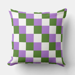 Genderqueer colors checkered pattern throw pillow
