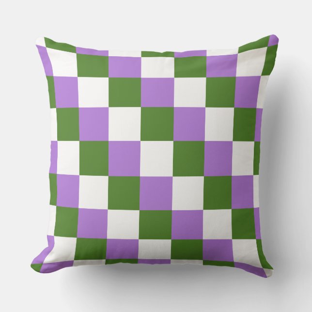 Genderqueer colours chequered pattern throw pillow (Front)