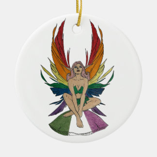 Genderqueer Faerie Ceramic Tree Decoration