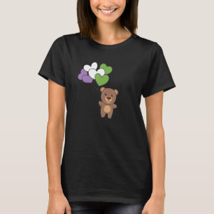 Genderqueer Flag Balloon Hearts Pride Lgbtq Bear T-Shirt