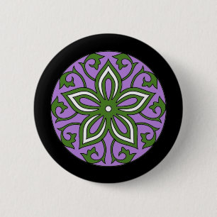 Genderqueer Flag Colours Floral Mandala LGBT 6 Cm Round Badge