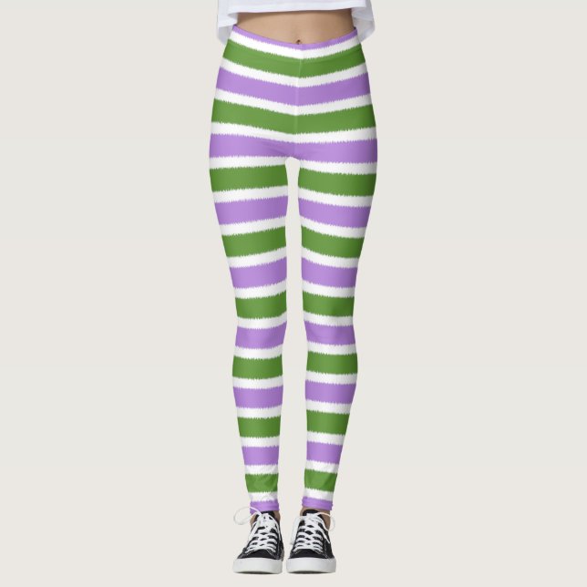 Genderqueer Flag Narrow Stripe Leggings (Front)