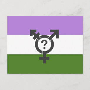 GENDERQUEER FLAG ORIGINAL WITH SYMBOL -.png Postcard