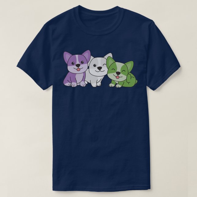 Genderqueer Flag Pride Lgbtq Dogs Genderqueer Corg T-Shirt (Design Front)