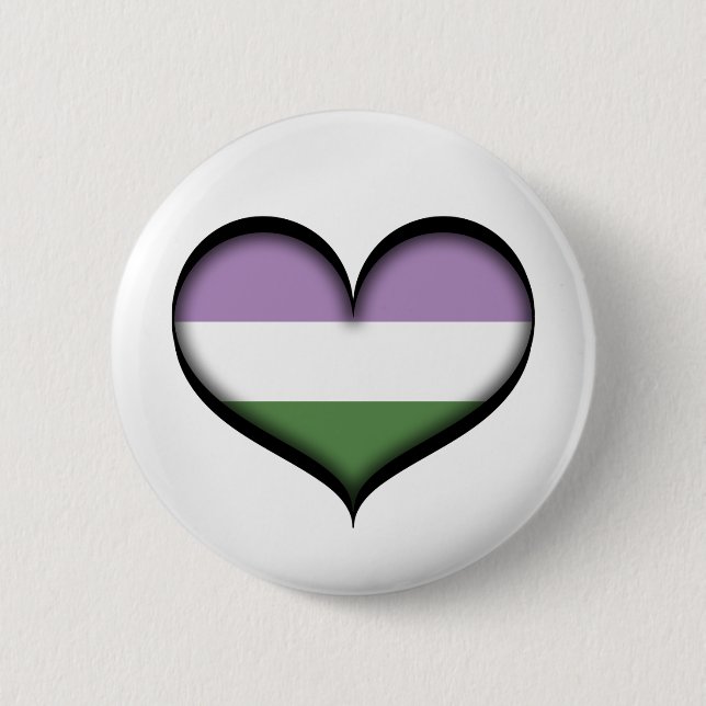 Genderqueer Heart 6 Cm Round Badge (Front)