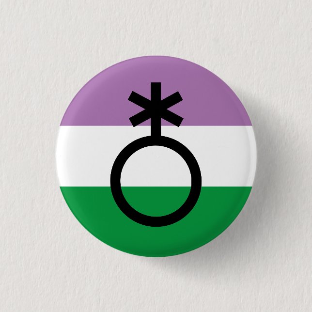 Genderqueer Nonbinary Symbol 3 Cm Round Badge (Front)