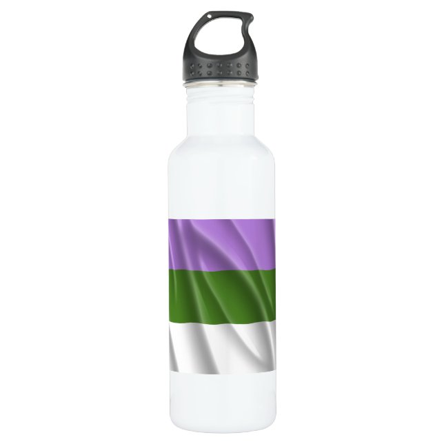 GENDERQUEER PRIDE 710 ML WATER BOTTLE (Front)