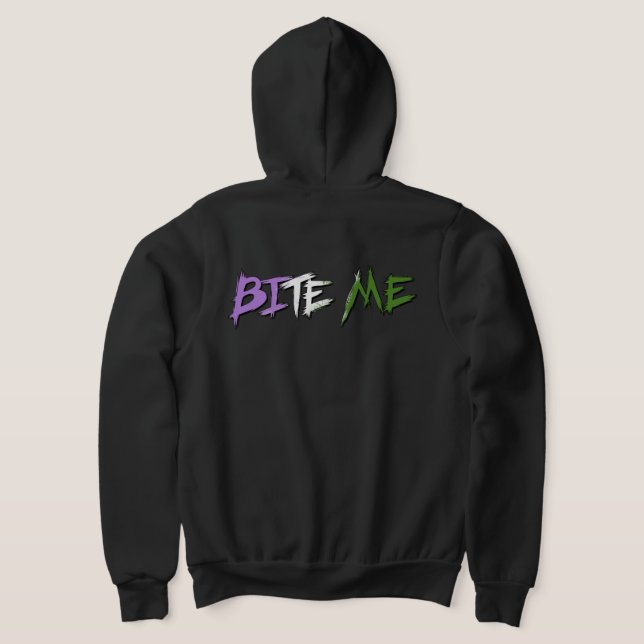 Genderqueer Pride Bite Me Hoodie (Laydown Back)