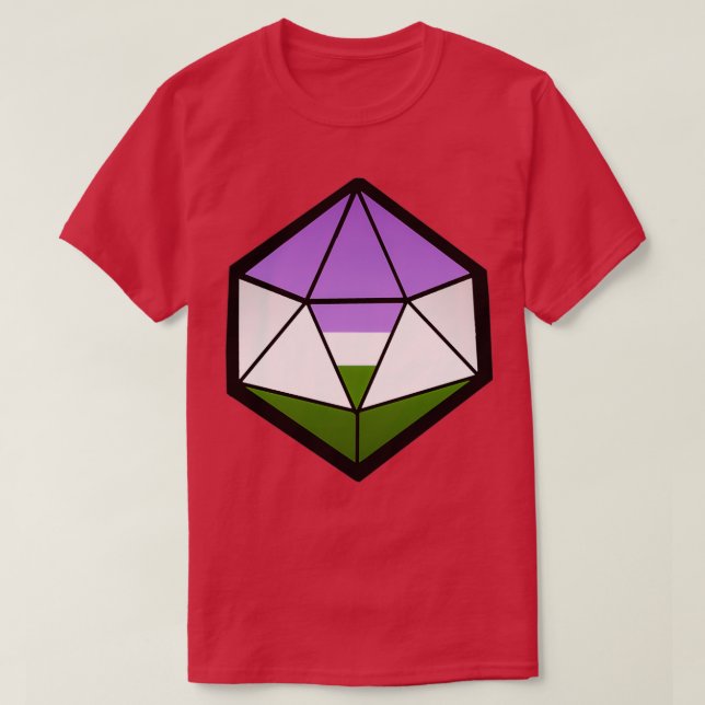 Genderqueer Pride D20 T-Shirt (Design Front)