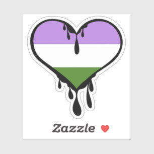 Genderqueer Pride Dripping Heart