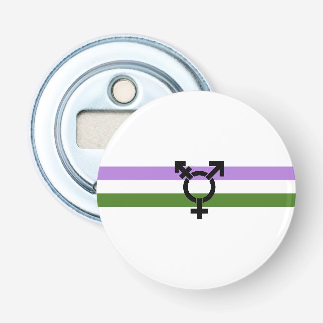 Genderqueer Pride Flag Bottle Opener (Front)