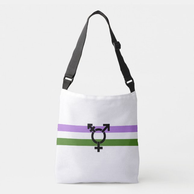 Genderqueer Pride Flag Crossbody Bag (Front)