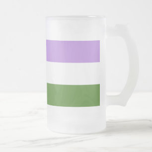 Genderqueer Pride Flag Frosted Glass Beer Mug