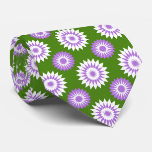 Genderqueer pride flag / green flower pattern tie