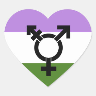 Genderqueer Pride Flag Heart Sticker