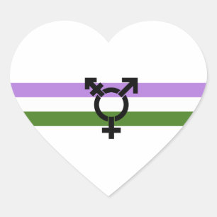 Genderqueer Pride Flag Heart Sticker