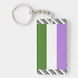 Genderqueer Pride Flag Key Ring