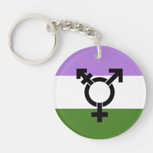 Genderqueer Pride Flag Key Ring