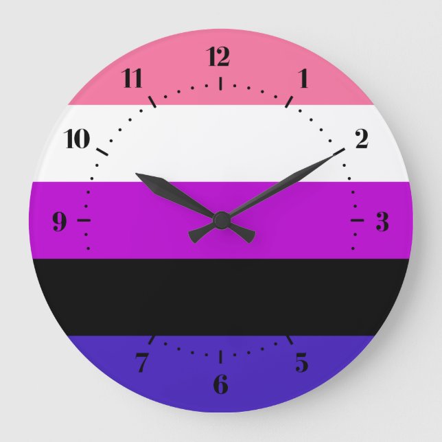 Genderqueer Pride flag Large Clock (Front)