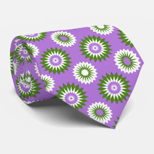 Genderqueer pride flag / purple flower pattern tie