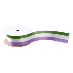 Genderqueer pride flag ribbon satin ribbon