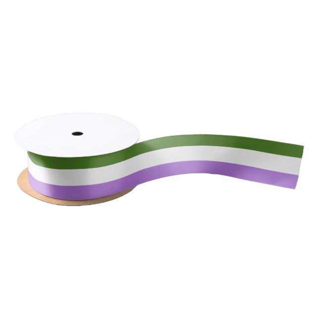 Genderqueer pride flag ribbon satin ribbon (Spool)