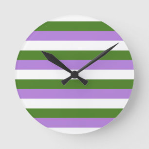 Genderqueer Pride Flag Round Clock
