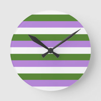 Genderqueer Pride Flag Round Clock