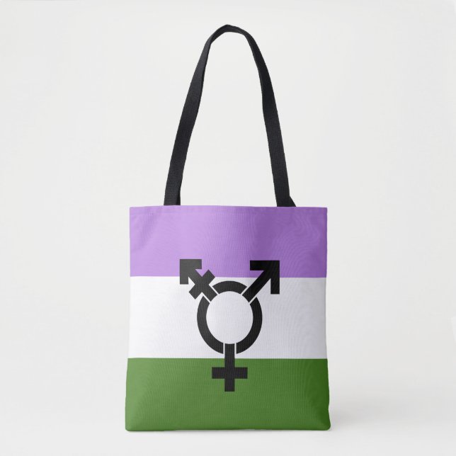 Genderqueer Pride Flag Tote Bag (Front)