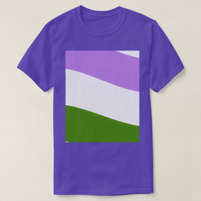 Genderqueer Pride Flag Waving Colour Scheme Graphi T-Shirt (Design Front)