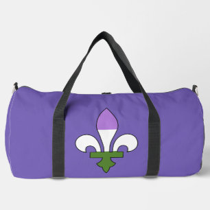 Genderqueer pride fleur-de-lis  duffle bag