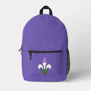 Genderqueer pride fleur-de-lis  printed backpack