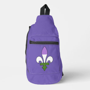 Genderqueer pride fleur-de-lis  sling bag