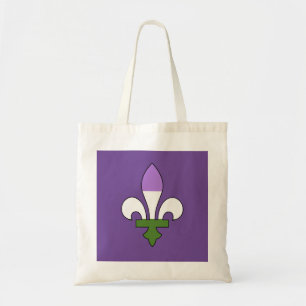 Genderqueer pride fleur-de-lis  tote bag