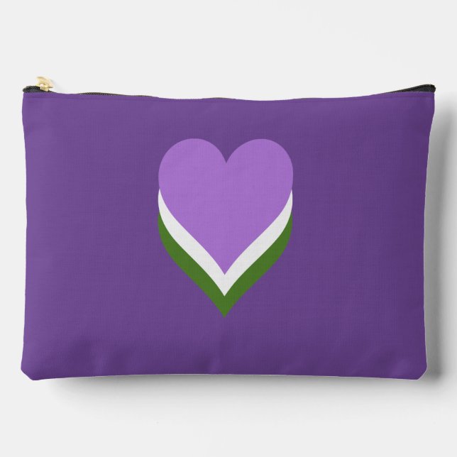 Genderqueer pride hearts  accessory pouch (Front)