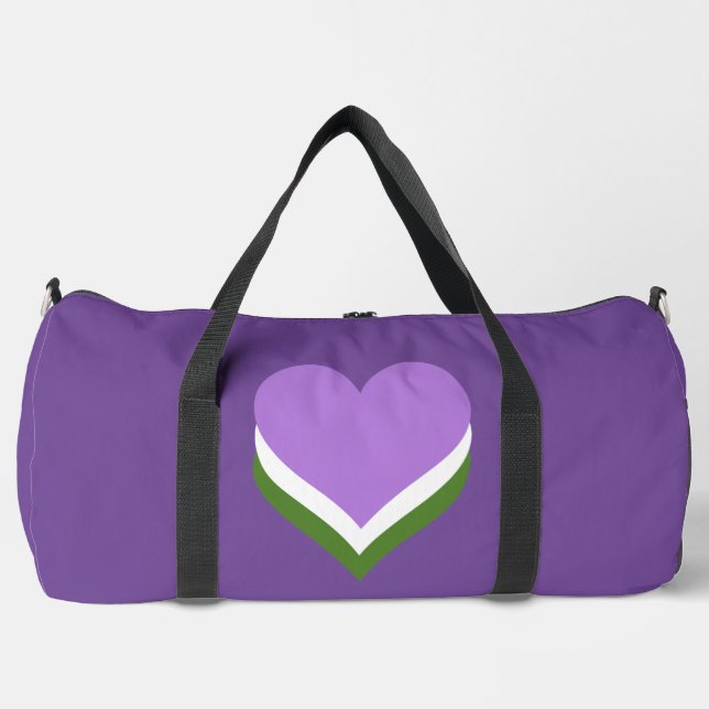 Genderqueer pride hearts  duffle bag (Front)