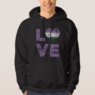 Genderqueer Pride Love Heart Vintage Flag Hoodie