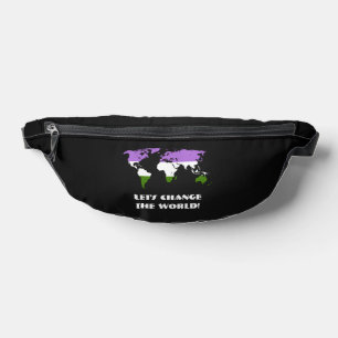 Genderqueer Pride Map of The World Bum Bags