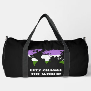 Genderqueer Pride Map of The World Duffle Bag