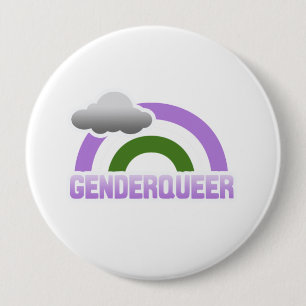 GENDERQUEER RAINBOW 10 CM ROUND BADGE