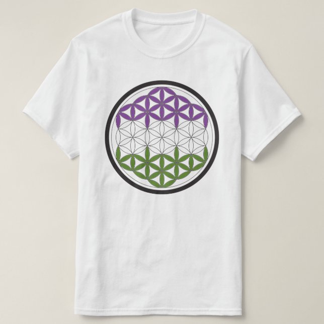 genderQueer sacred geometry T-Shirt (Design Front)
