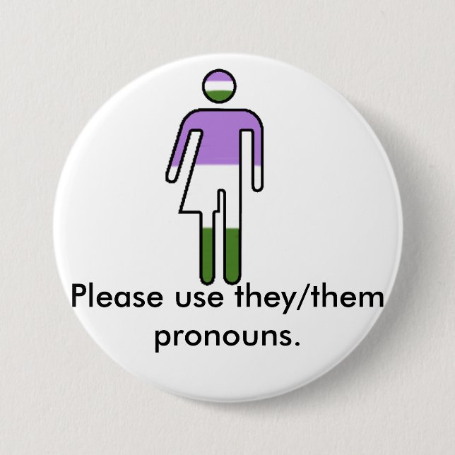 Genderqueer They/Them Pronoun Button (Front)
