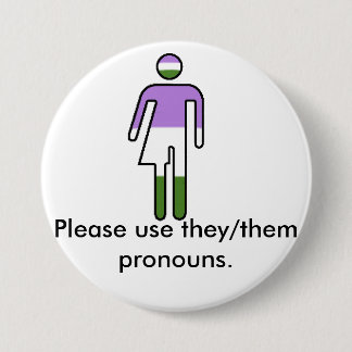 Genderqueer They/Them Pronoun Button
