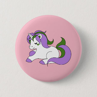 Genderqueer unicorn 6 cm round badge