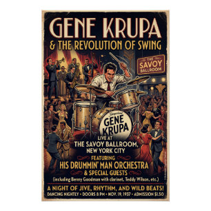 Gene Krupa at the Savoy Poster