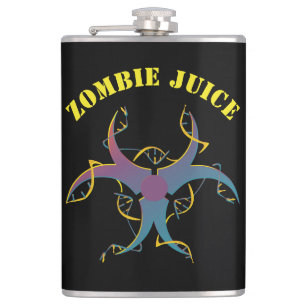 Gene Splicing Bio Hazard Symbol Hip Flask