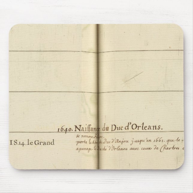 Genealogical Table, France Mouse Mat (Front)